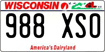 WI license plate 988XSO