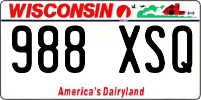 WI license plate 988XSQ