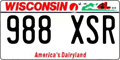 WI license plate 988XSR