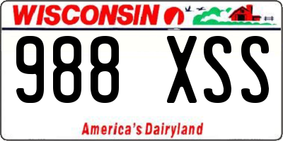WI license plate 988XSS