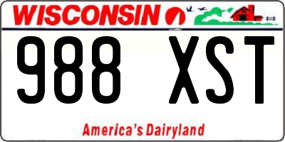 WI license plate 988XST