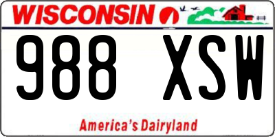 WI license plate 988XSW