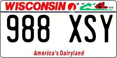 WI license plate 988XSY