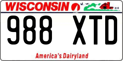 WI license plate 988XTD