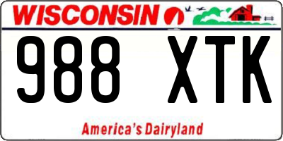 WI license plate 988XTK