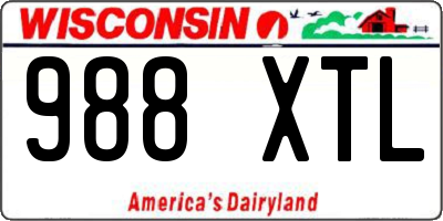 WI license plate 988XTL