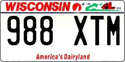 WI license plate 988XTM
