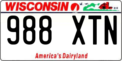 WI license plate 988XTN