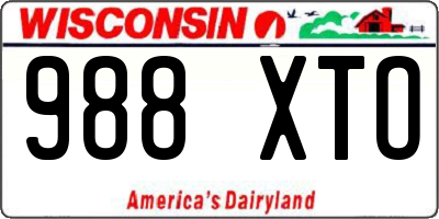 WI license plate 988XTO