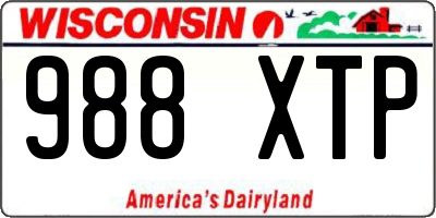 WI license plate 988XTP
