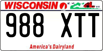 WI license plate 988XTT