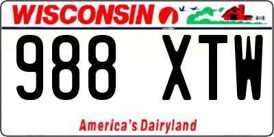 WI license plate 988XTW
