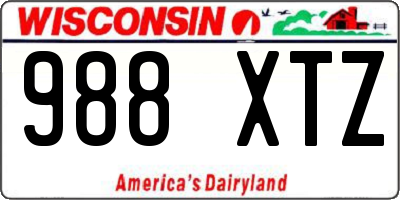 WI license plate 988XTZ