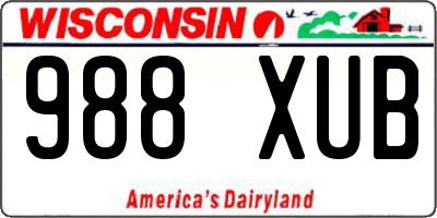 WI license plate 988XUB