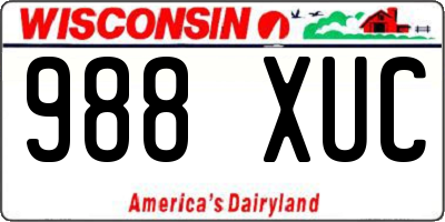 WI license plate 988XUC