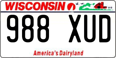 WI license plate 988XUD
