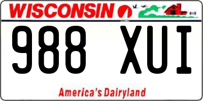WI license plate 988XUI