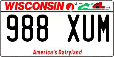 WI license plate 988XUM