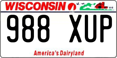 WI license plate 988XUP