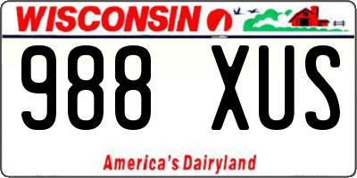 WI license plate 988XUS