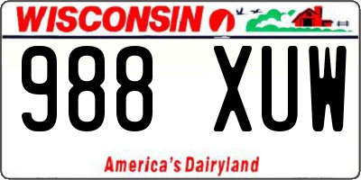 WI license plate 988XUW
