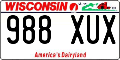 WI license plate 988XUX