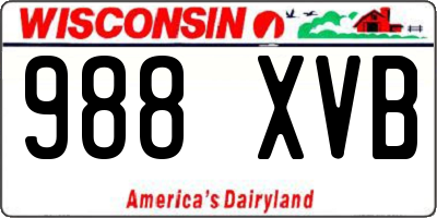 WI license plate 988XVB