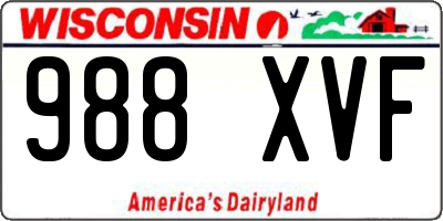 WI license plate 988XVF