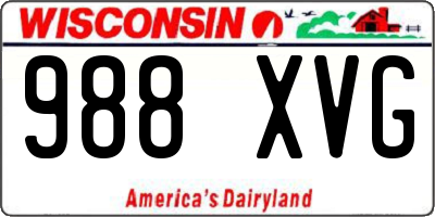 WI license plate 988XVG