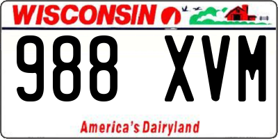 WI license plate 988XVM