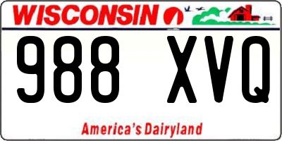 WI license plate 988XVQ