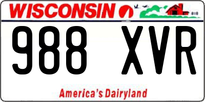 WI license plate 988XVR