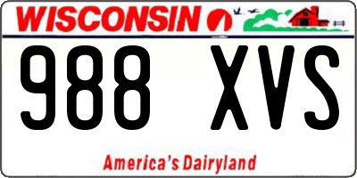 WI license plate 988XVS