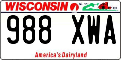 WI license plate 988XWA