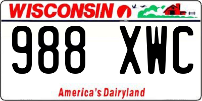 WI license plate 988XWC