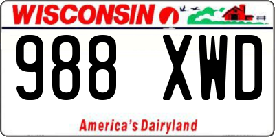 WI license plate 988XWD