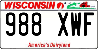 WI license plate 988XWF