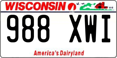 WI license plate 988XWI