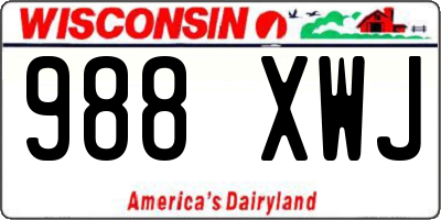 WI license plate 988XWJ
