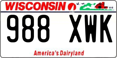 WI license plate 988XWK