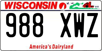 WI license plate 988XWZ