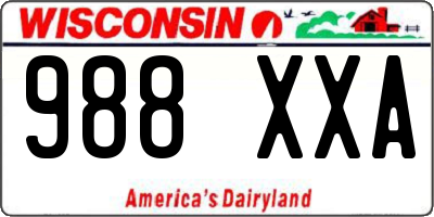 WI license plate 988XXA