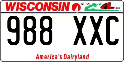 WI license plate 988XXC
