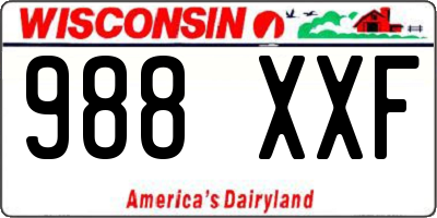 WI license plate 988XXF