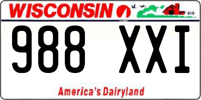 WI license plate 988XXI