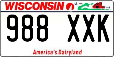 WI license plate 988XXK