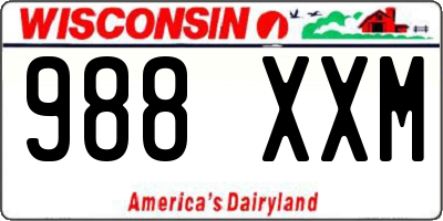 WI license plate 988XXM