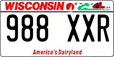 WI license plate 988XXR