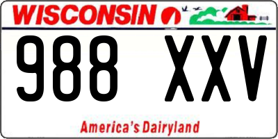 WI license plate 988XXV