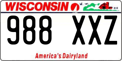 WI license plate 988XXZ